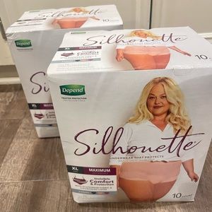 Depend Silhouette Underwear, 2 boxes of 10ct each, XL